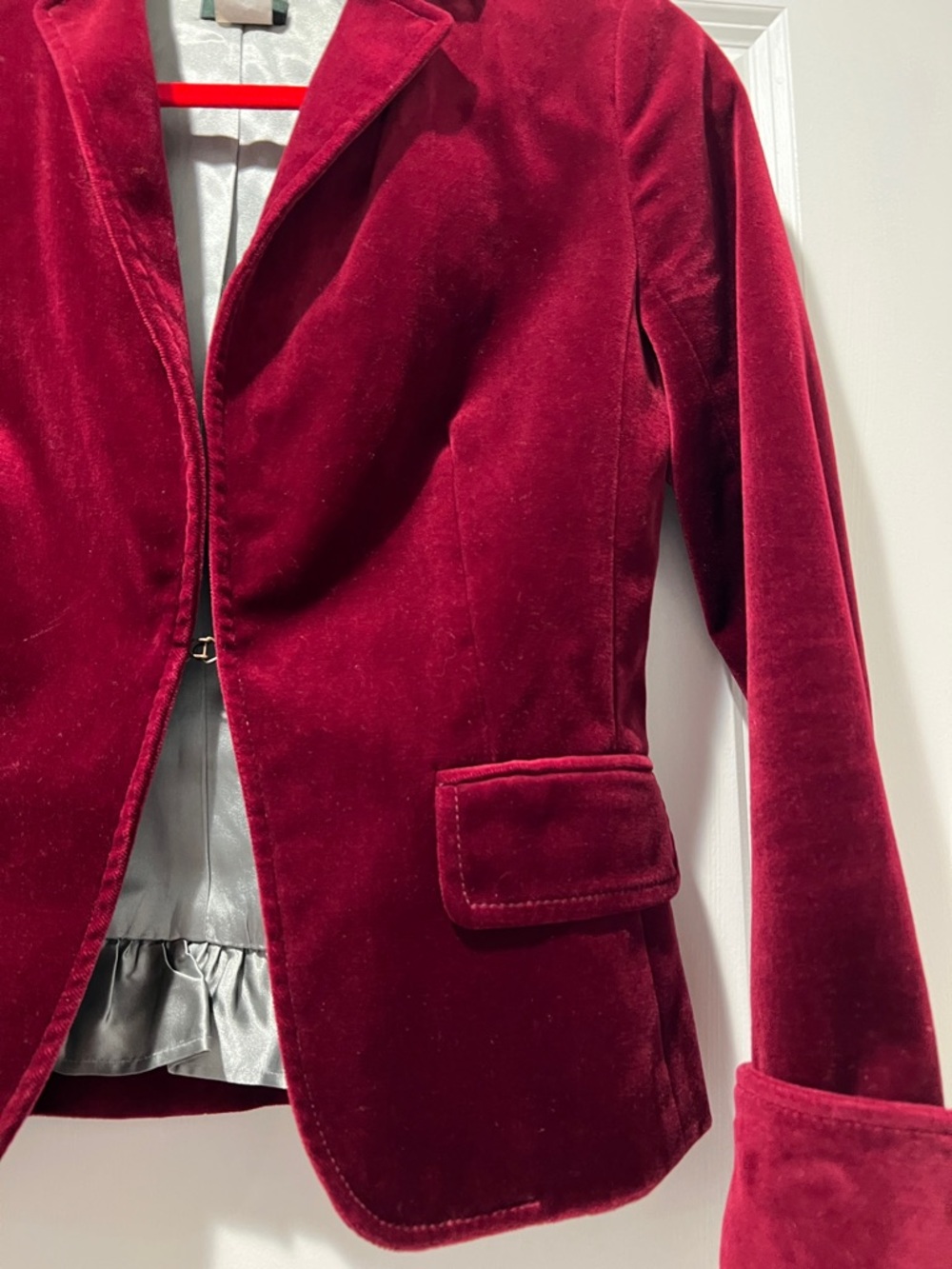 J.Crew Women's Velvet Blazer Jacket - Deep Burgundy - Picture 6 of 8